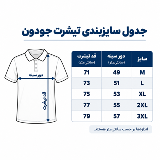 جدول سایز بندی